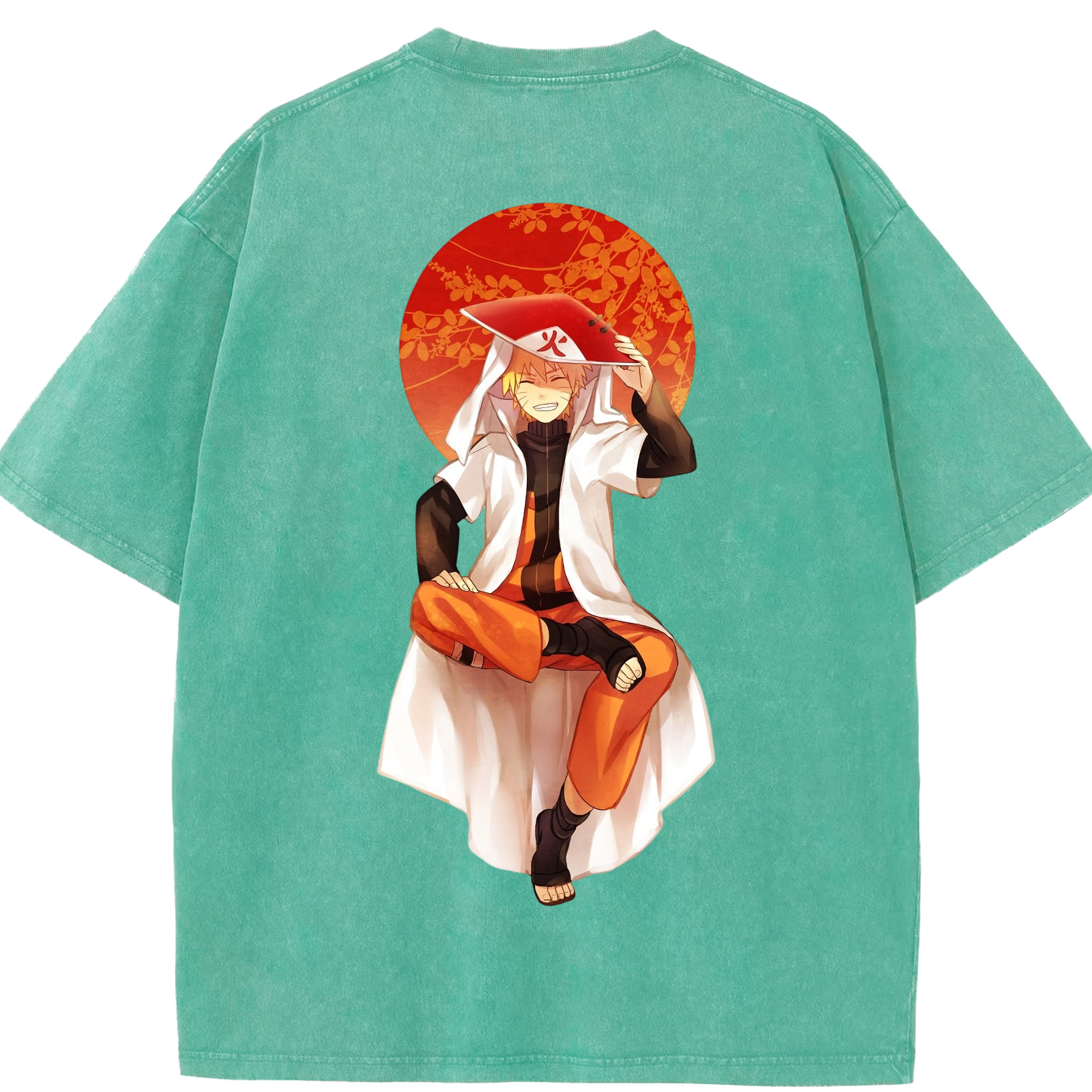 （画像用） NARUTO -ナルト- うずまき ナルト Uzumaki Naruto 綿100% ヴィンテージ風 半袖Tシャツ（背面プリント）